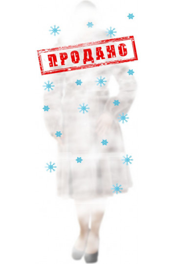 Темно-бежевая приталенная мутоновая шуба с поясом и капюшоном